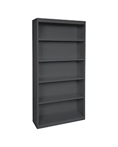 Lorell Fortress Series Steel Bookcase, 5-Shelf, Black