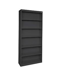Lorell Fortress Series Steel Bookcase, 6-Shelf, Black