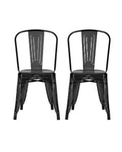 DHP Nova Mesh Dining Chairs, Black/Silver, Set Of 2