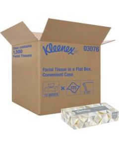 Kimberly-Clark Zip-Half Pack 2-Ply Facial Tissue, 125 Sheets Per Box, Case Of 12 Boxes