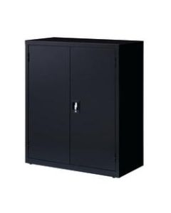 Lorell Fortress Series 18inD Steel Storage Cabinet, Fully Assembled, 3-Shelf, Black