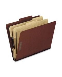 Oxford Pressboard Classification Folders, Letter Size, 2in Expansion, 2 Dividers, 70% Recycled, Red, Box Of 10