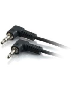 C2G 6ft 3.5mm Right Angled M/M Stereo Audio Cable - 6 ft Audio Cable for Speaker - First End: 1 x Mini-phone Male Stereo Audio - Second End: 1 x Mini-phone Male Stereo Audio - Shielding - Black