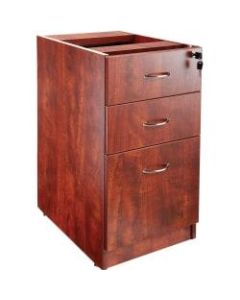 Lorell Essentials 22inD Vertical 3-Drawer Fixed Pedestal File Cabinet, Metal, Cherry