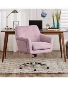 Serta Ashland Home Mid-Back Office Chair, Twill Fabric, Lilac/Chrome