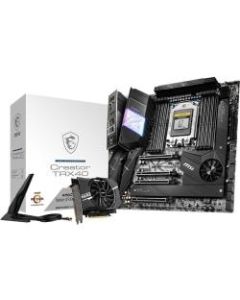 MSI Creator TRX40 Desktop Motherboard - AMD Chipset - Socket sTRX4 - Extended ATX - 256 GB DDR4 SDRAM Maximum RAM - UDIMM, DIMM - 8 x Memory Slots - Gigabit Ethernet - IEEE 802.11 a/b/g/n/ac/ax - 6 x SATA Interfaces