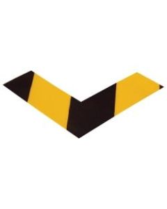 Mighty Line Deluxe Safety Tape Angles, 6inH x 6inW x 2inD, Black/Yellow, Case Of 24