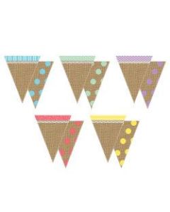 Teacher Created Resources Shabby Chic Pennants, 8 3/4in x 6 3/4in, Multicolor, Pack Of 16