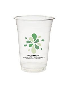 Highmark Compostable Plastic Cups, 16 Oz, Clear, Pack Of 500