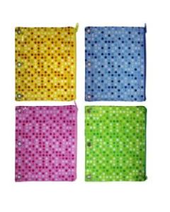 Inkology Monochromatic Polka Dot Pencil Pouches, 7-1/2in x 9-1/2in, Assorted Colors, Pack Of 12 Pouches