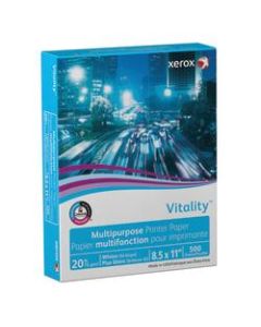 Xerox Vitality Multi-Use Printer Paper, Uncoated, Letter Size (8 1/2in x 11in), 92 (U.S.) Brightness, 20 Lb, FSC Certified, Ream Of 500 Sheets