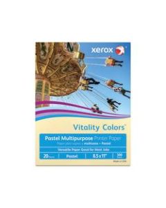 Xerox Vitality Colors Multi-Use Printer Paper, Letter Size (8 1/2in x 11in), 20 Lb, 30% Recycled, Ivory, Ream Of 500 Sheets