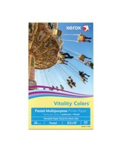 Xerox Vitality Colors Multi-Use Printer Paper, Legal Size (8-1/2in x 14in), 20 Lb, 30% Recycled, Yellow, Ream Of 500 Sheets