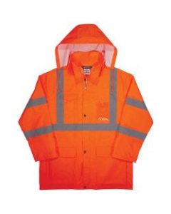 Ergodyne GloWear 8366 Lightweight Type R Class 3 High-Visibility Rain Jacket, Large, Orange