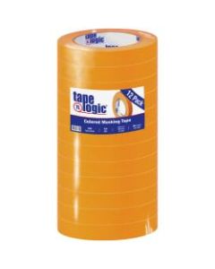 Tape Logic Color Masking Tape, 3in Core, 0.75in x 180ft, Orange, Case Of 12
