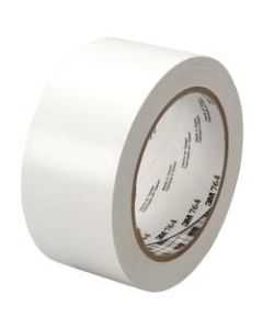 3M 764 Vinyl Tape, 3in Core, 2in x 36 Yd., White, Case Of 24