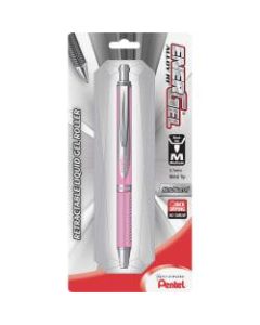 Pentel EnerGel Alloy Retractable Gel Pens, Medium Point, 0.7 mm, Metallic Pink Barrel, Black