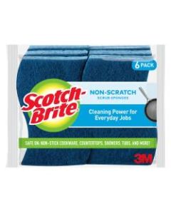 Scotch-Brite No Scratch Multipurpose Scrub Sponge, Blue, Pack Of 6