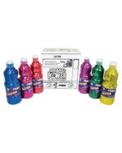 Prang Power Glitter Paint Set, 16 Oz, Multiple Colors, Pack Of 6 Paints