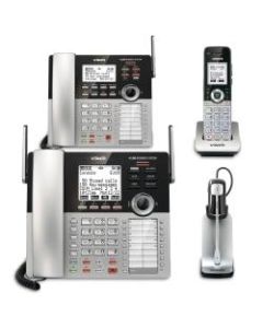 VTech CM18445 4-Line Small Business Office Phone System Bundle with 2 Desksets, 1 Handset and 1 Headset