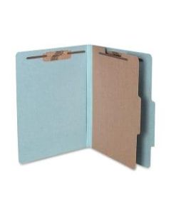 ACCO Durable Pressboard Classification Folders, Letter Size, 2in Expansion, 1 Partition, 60% Recycled, Sky Blue, Box Of 10