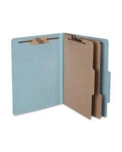 ACCO Durable Pressboard Classification Folders, Letter Size, 3in Expansion, 2 Partitions, 60% Recycled, Sky Blue, Box Of 10