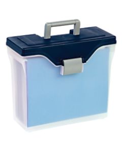 Office Depot Brand File Box, Small, Letter Size, Clear/Blue