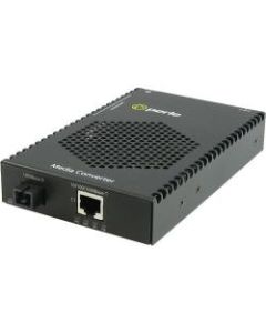 Perle S-1110PP-S1SC10D Media Converter - 1x PoE+ (RJ-45) Ports - 1 x SC Ports - 10/100/1000Base-T, 1000Base-BX-D - Rail-mountable, Rack-mountable