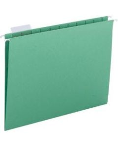 Business Source 1/5 Tab Cut Letter Recycled Hanging Folder - 8 1/2in x 11in - Green - 25 / Box