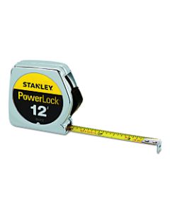 Stanley Tools Die Cast Tape Measure, Standard, 12ft x 1/2in Blade