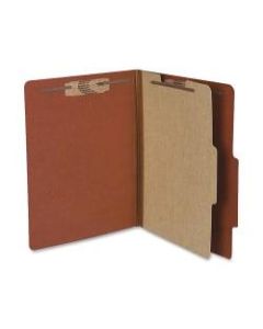 ACCO Durable Pressboard Classification Folders, Letter Size, 2in Expansion, 1 Partition, 60% Recycled, Earth Red, Box Of 10