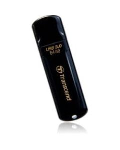 Transcend 64GB JetFlash 700 USB 3.0 Flash Drive - 64 GB - USB 3.0 - 90 MB/s Read Speed - 20 MB/s Write Speed - Black