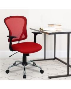 Flash Furniture Mesh Mid-Back Task Chair, Red/Black/Chrome