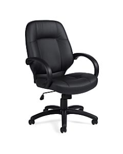 Offices To Go Luxehide Bonded Leather High-Back Chair, Black