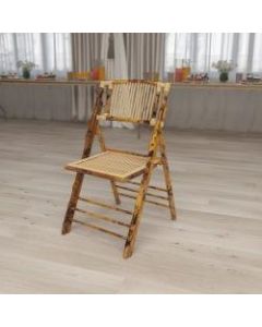 Flash Furniture American Champion Bamboo Folding Chair, Wood Grain