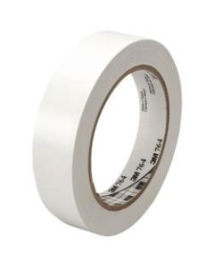 3M 764 Vinyl Tape, 3in Core, 1in x 36 Yd., White, Case Of 6