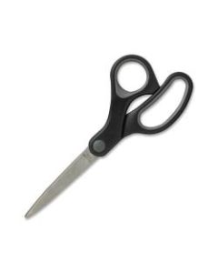 Sparco Rubber Handle Scissors, 7in, Pointed, Black/Gray