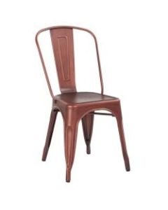 Office Star Bristow Armless Chair, Brushed Red Copper, Set Of 2 Chairs