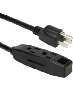 QVS 2-Pack 3-Outlet 3-Prong 15ft Power Extension Cord - NEMA 5-15P - 3 x NEMA 5-15R - 15 ft Cord - 13 A Current - 120 V AC Voltage - 1625 W - Wall Mountable - Black