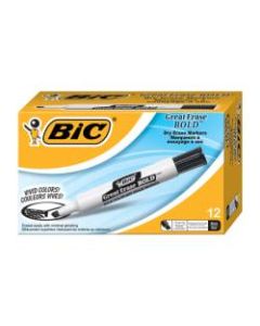 BIC Dry Erase Bold Marker, Black Ink, Pack of 12