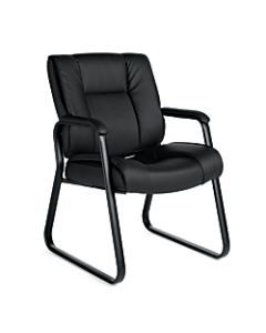 Offices To Go Luxehide Bonded Leather Guest Chair, Black