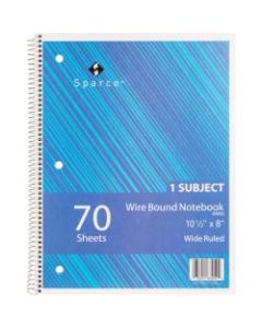 Sparco Wirebound Notebook, 8in x 10-1/2in, Wide Rule, Assorted