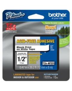 Brother TZ-AF231 Black-On-White Tape, 0.5in x 26.2ft