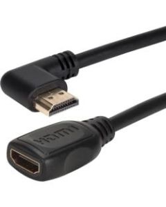 QVS 0.5ft Right-Angle High Speed HDMI Male to Female UltraHD 4K Flex Adaptor - First End: 1 x HDMI Male Digital Audio/Video - Second End: 1 x HDMI Female Digital Audio/Video