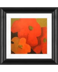 Timeless Frames Marren Framed Floral Artwork, 12in x 12in, Black, December Zinnias II