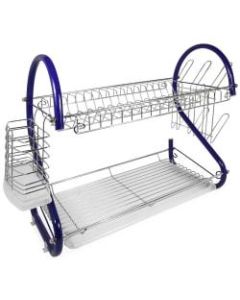 Better Chef DR-165R 2-Tier Chrome-Plated Dish Rack, 16in, Blue