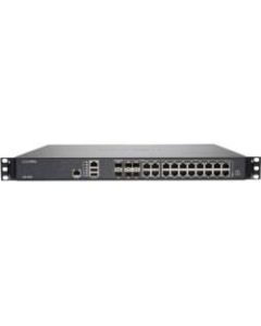SonicWall NSA 4650 High Availability Network Security/Firewall Appliance - 20 Port - 1000Base-T, 10GBase-X - Gigabit Ethernet - DES, 3DES, AES (128-bit), AES (192-bit), AES (256-bit), MD5, SHA-1 - 20 x RJ-45 - 6 Total Expansion Slots - 1U - Rack-mountable