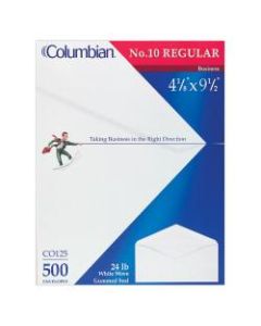 Columbian #10 Business Envelopes, Gummed Seal, White, Box Of 500