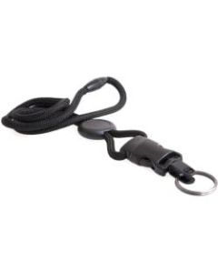 SICURIX Detachable Breakaway Lanyards - 12 / Pack - 36in Length - Black - Nylon, Plastic, Metal