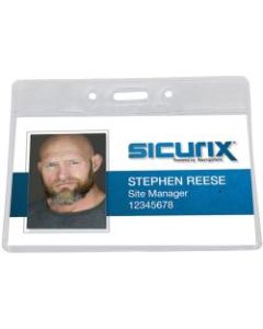 Baumgartens Punched ID Badge Holders, 2 1/2inH x 3 1/2inW, Horizontal, Clear, Pack Of 50